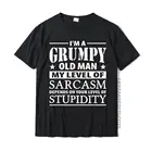I'm A Grumpy Old Man My Level Of Sarcasm, забавная футболка, Классические мужские футболки, хлопковая облегающая футболка