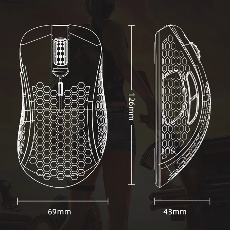 

6 Keys Colorful Light Weight Wired Mouse Hollow-out Honeycomb Shell Gaming Mouce