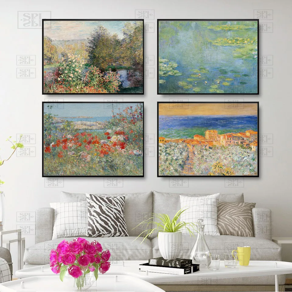 Водяные лилии от Monet плакаты и печать винтажный пейзаж холст картина украшение