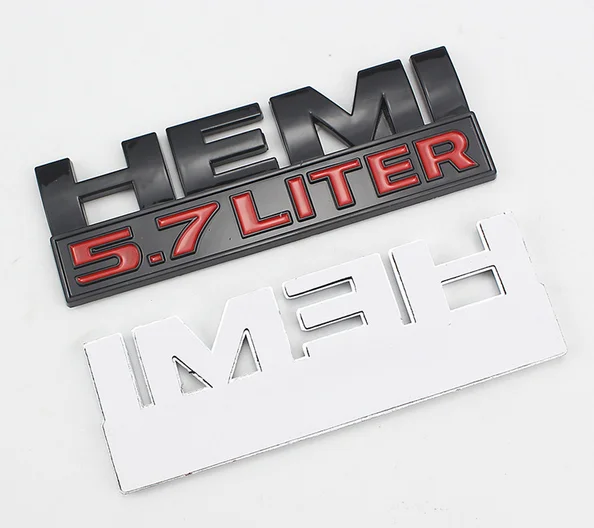 

3D Auto Stickers Black Metal HEMI 5.7 LITER Discharge End Mark Badge Emblem Decal Motorcycle Modified Car Accessories