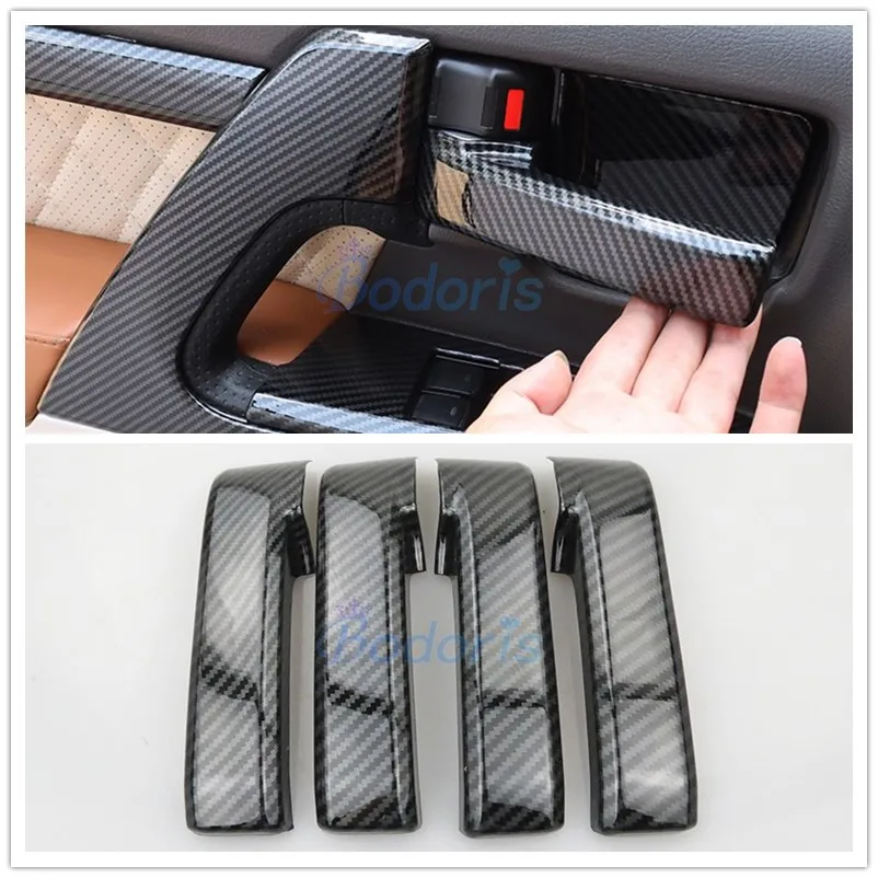 

Interior Door Handle Cover Carbon Fiber Look Moulding Panels Car Styling 2008-2018 For Toyota Land Cruiser 200 LC200 Accessories
