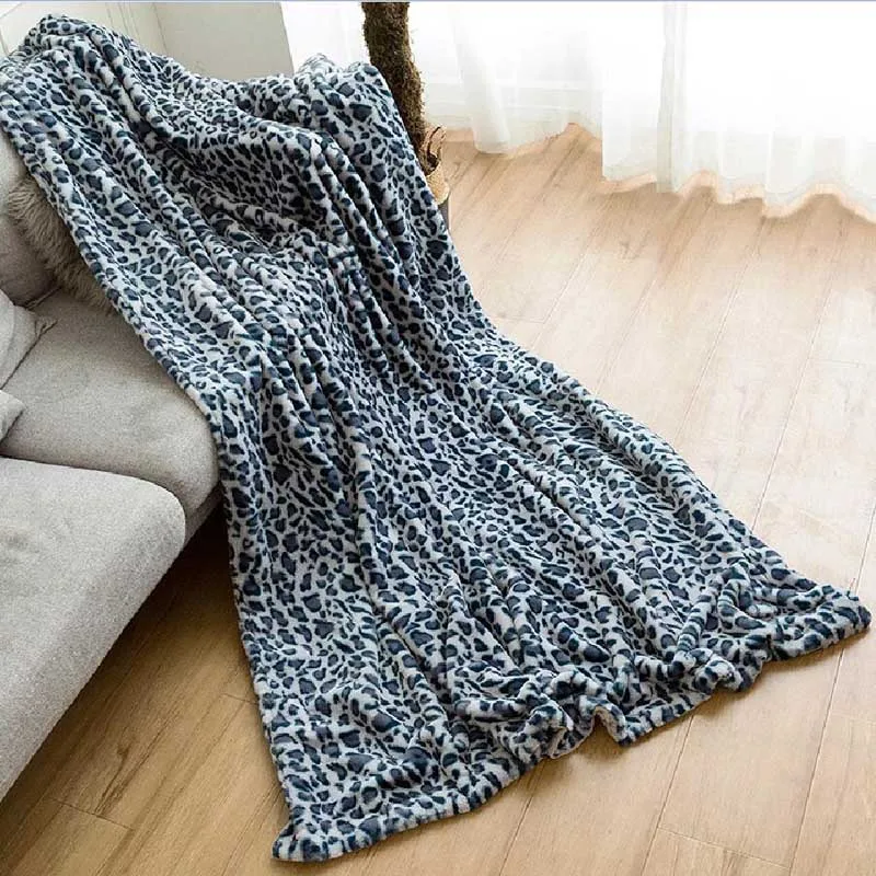 Леопардовое Фланелевое теплое одеяло утолщенное зимнее кресло на диване для