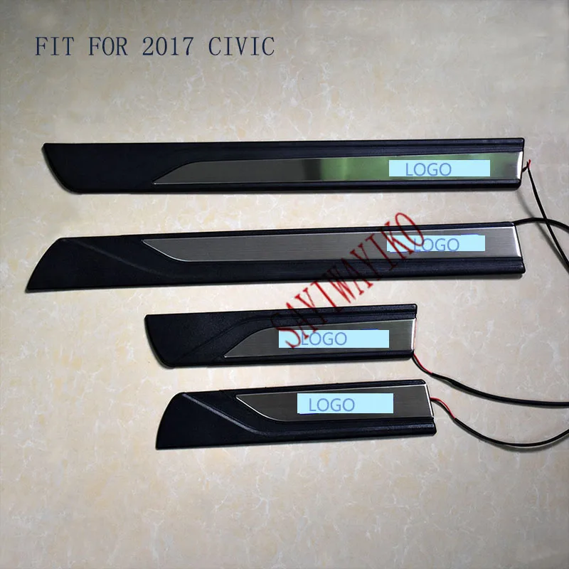 

Car Styling FIT for HONDA CIVIC 2016 2017 LED Door Sill Scuff Pedal Door Step light Welcome Pedal Automobile Accessories