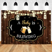 a baby is brewing beer wine glass wood board newborn baby shower backdrop photographic vinyl photography background photo studio