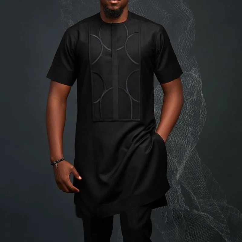

Рубашка Dashiki с коротким рукавом и принтом, Мужская модная мусульманская одежда в стиле хиппи, лето 2021, повседневные мужские футболки в африк...