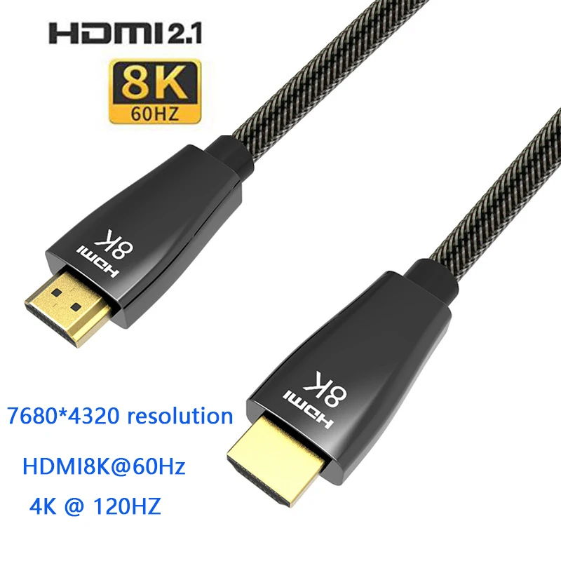 Кабель HDMI 2 1 с позолоченным покрытием 4K @ 120 Гц 8K 60 UHD HDR 48 Гбит/с кабель для PS4 HDTVs