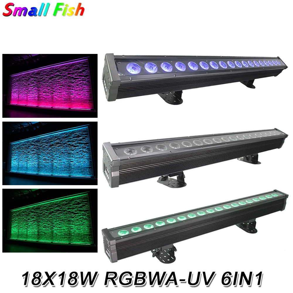 2020 Новое поступление 18X18W RGBWA UV 6в1 LED бар настенный светильник IP65 DMX512 прожекторы Dj