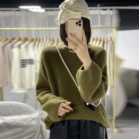 womens pullover sweater fashion knitted fleece sweater loose pullover sweater autumn winter 2021