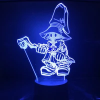 final fantasy vivi ornitier anime figure lamp decor home night lights game toys colorful 3d led lighting novelty remot usb lamp