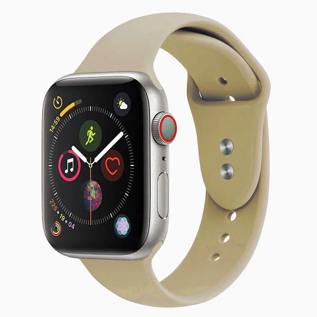 Спортивный силиконовый ремешок с двойной пряжкой для apple watch серии 4321 сменный Браслет ремешок для часов Ремешок для часов для apple watch 42 38 - Цвет ремешка: NO.17-Walnut