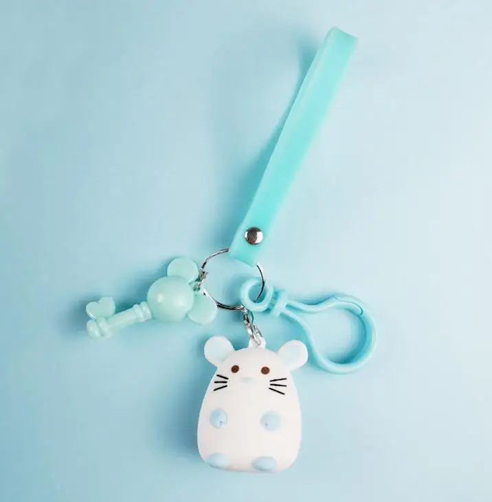 

1pc Exquisite 2020 year Mascot Animal Mouse pvc keychain bag Pendant figure toys cute keychain accessory gift