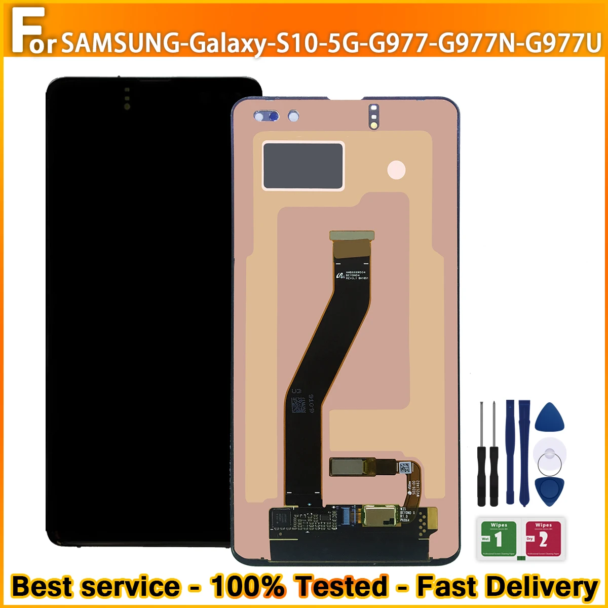 Оригинальный ЖК-дисплей для SAMSUNG Galaxy S10 5G G977 G977N G977U, сенсорный экран для S10 5G, замена 100%