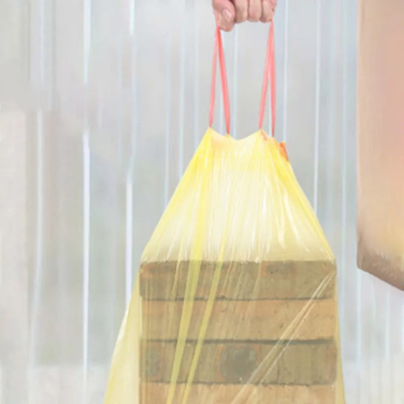 

Thickened Lanyard Portable Household Disposable Plastic Bag Large Black Kitchen Litter Bags Household