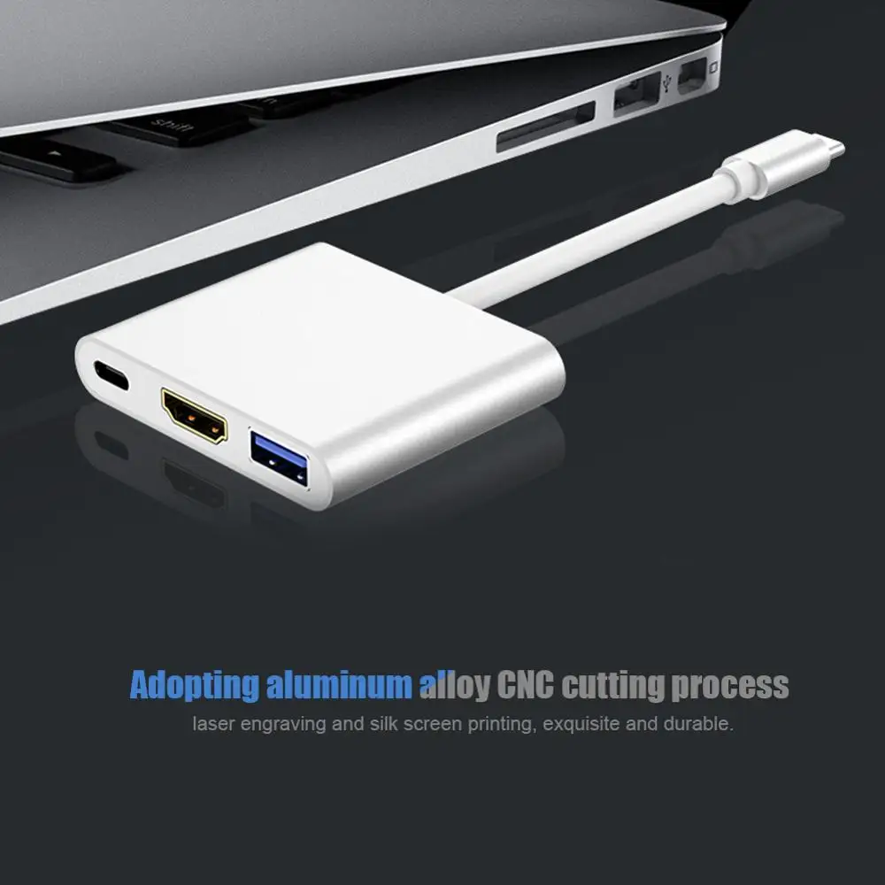 USB 3 1 Type C на HDMI USB3.0 переходник с внутренней резьбой PD мощность зарядки в