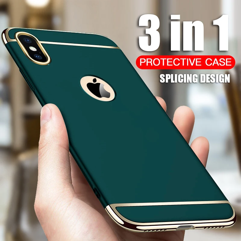 Роскошный защитный чехол с покрытием для iPhone 11 12 Pro XR X Xs Max бампер 5 5S SE 6 6s 7 8 Plus