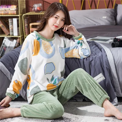 2020 рождественские пижамы для взрослых женщин теплая фланелевая одежда сна