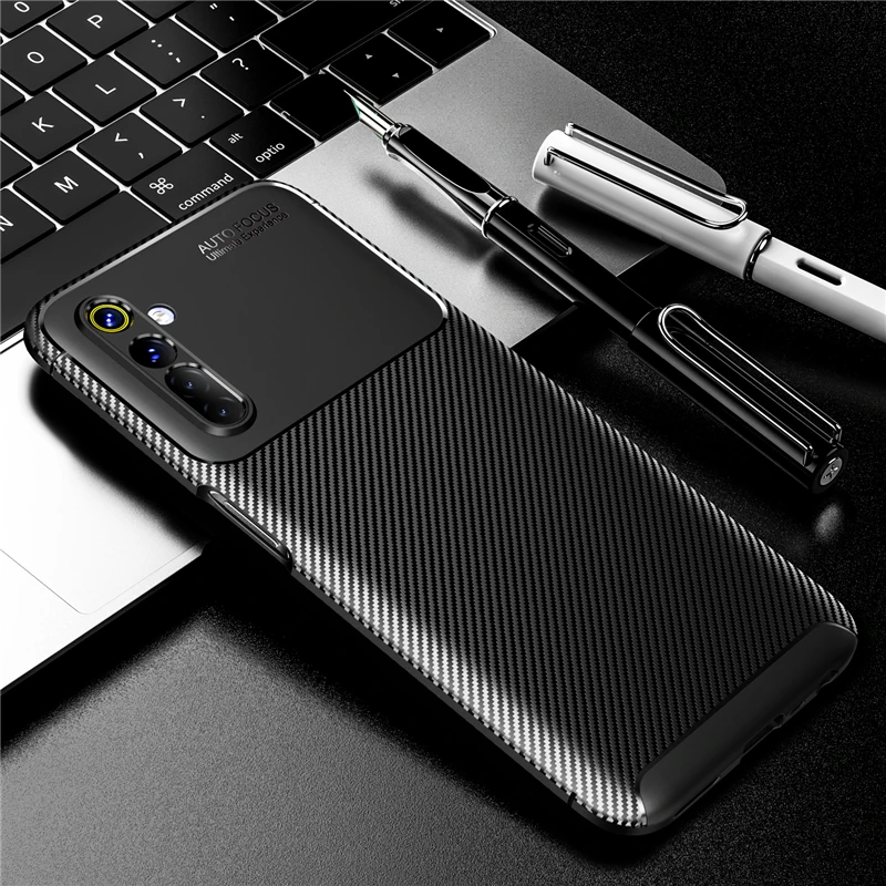 

For Oppo Realme 6 Case Bumper Silicone Carbon Fiber Shockproof Phone Case For Oppo Realme 6 Cover Case Realme 6 6i Real Me 6 Pro