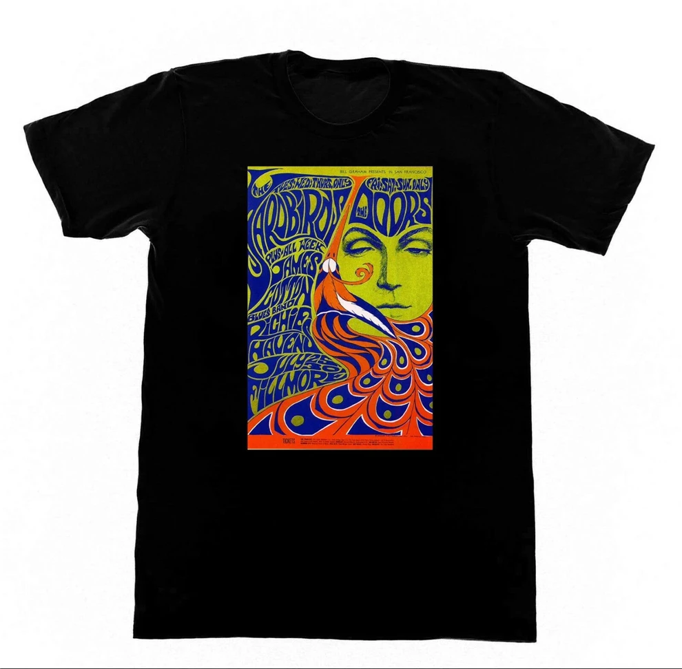 Футболка The Doors &amp Yard Birds W Richie Havens 14 рубашка постер для концертов крутой подарок