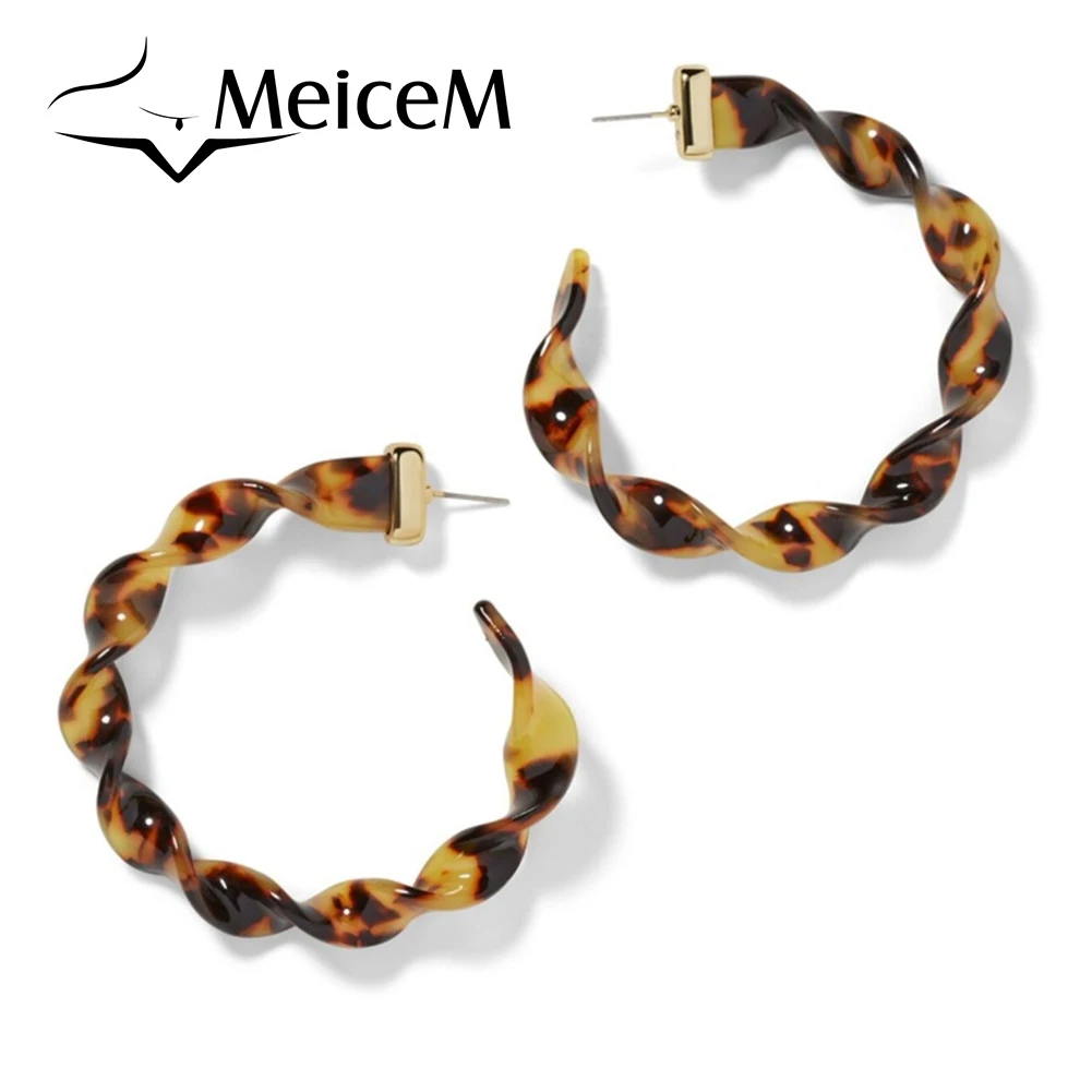 

2021 Dangle Earring For Women Fashion Tortoiseshell Geometry Acetate Earrings Hot Sale Acrylic Resin Leopard Jewelry