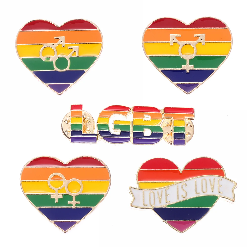 Pride Радуга гей значки с флагом жестяной значок поддержка геев лесбиянок