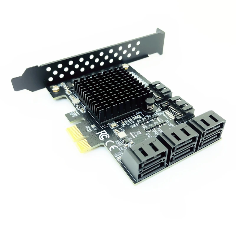 PCIE SATA III 8 портов контроллер карты PCIe 2 0x1 6G плата расширения с низкопрофильным