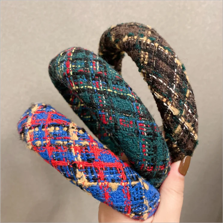 

Fashion Color Sponge Headband Women's Headband Hair Accessories Retro French Wide Side Knitted Face Wash Cute Thicken