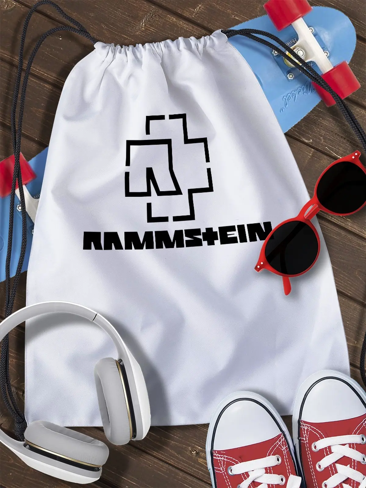 Сумка мешок для обуви Rammstein (Рамштайн рок music rock Тилль Линдеманн) - 2699 | Багаж и