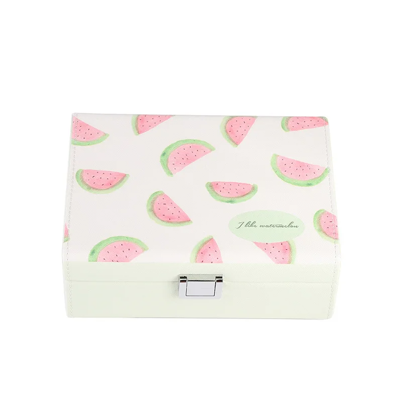 Простые портативные серьги коробка для хранения ювелирных изделий мультфильм