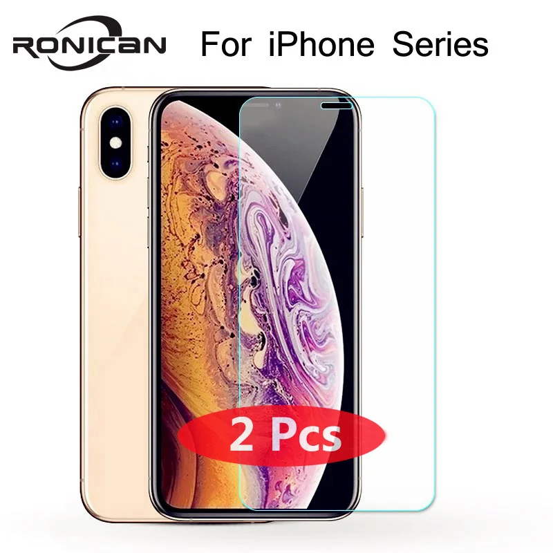 2 шт защитное закаленное стекло для iphone 6 7 5 5S se 6s 8 plus XS max XR 8x4 4s Защитная стеклянная