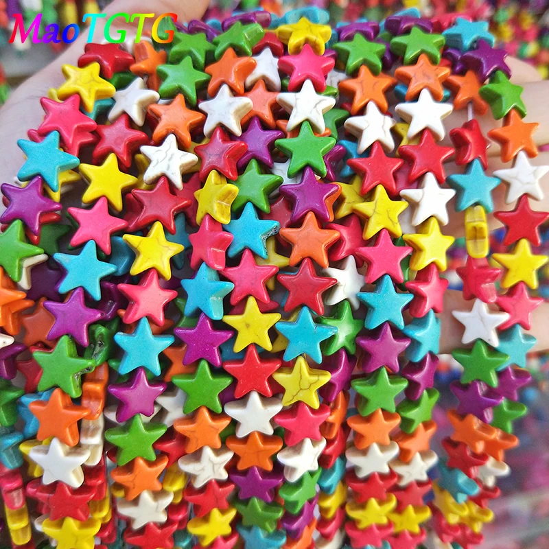 

4x12mm Multicolor Pentagram Shape Howlite Beads Jewelry Making Bracelet Necklace Colorful Natural Stone Beads For Jewelry Making