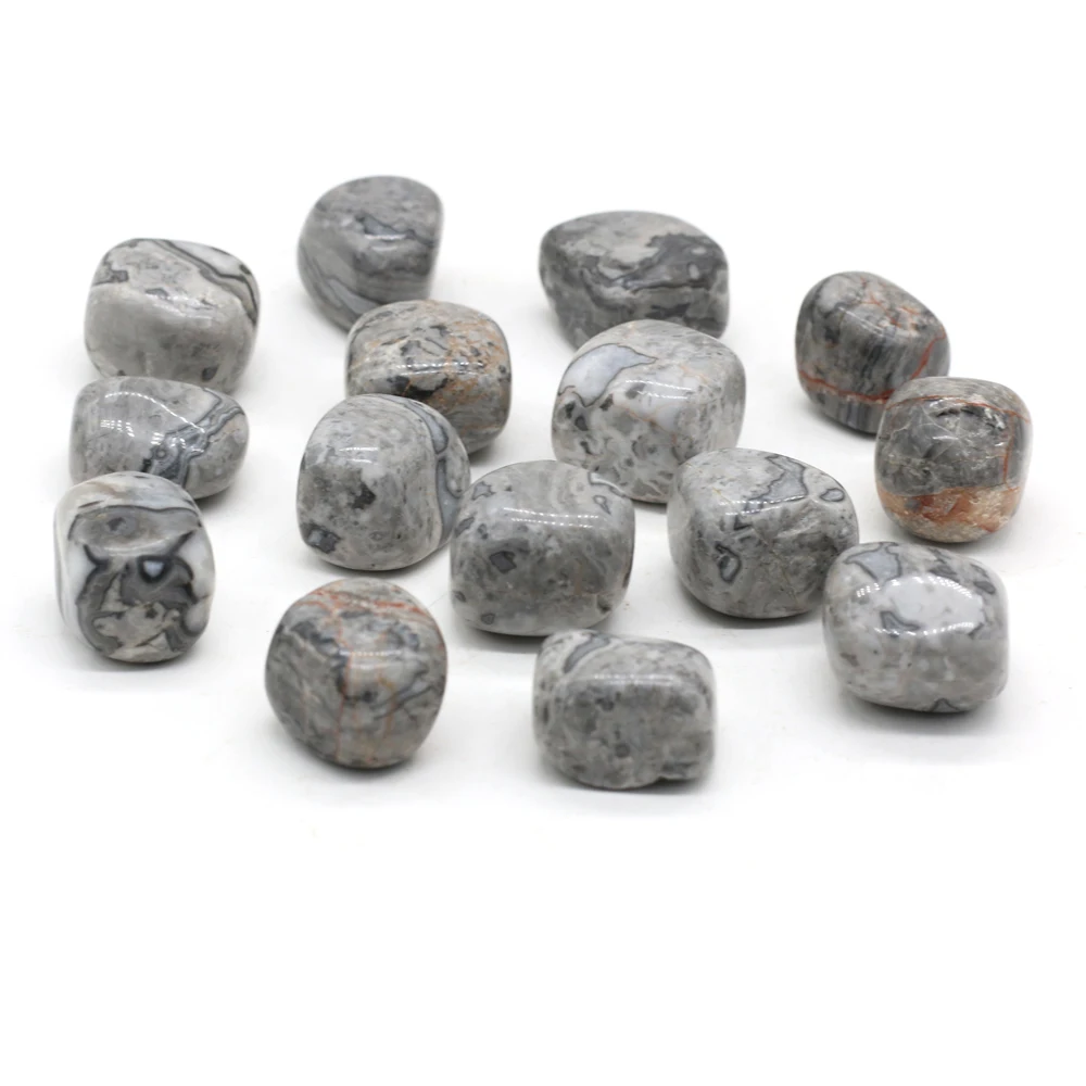 

Grey Network Stone Healing Crystal Specimen Material Reiki Tumbled Natural Bulk Aquarium Decoration Gemstone For Jewelry Making