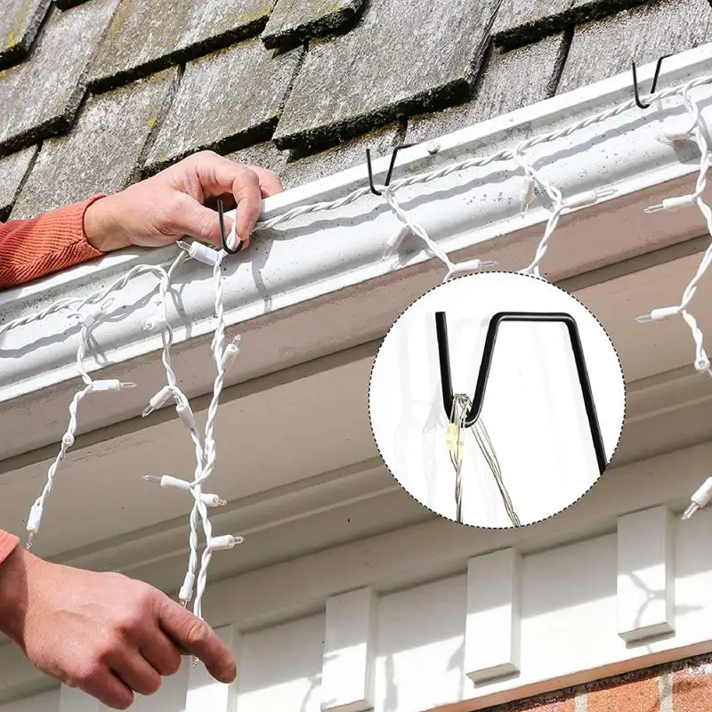 

50PCS Grid Metal Display Hooks Storage Racks Retail Shop Peg Goods Shelf Mesh Holder Hanging Hooks Holiday Light String Hooks