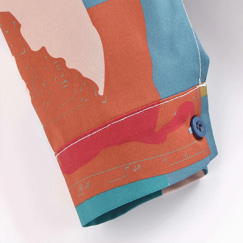 

Women shirts 2021 spring new fashion printing women shirt tops casual chic elegant women's cardigan long-sleeved shirt women