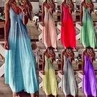 Женское Хлопковое платье на бретелях, повседневное свободное летнее платье с бантом в стиле бохо, макси-платье больших размеров, 2020