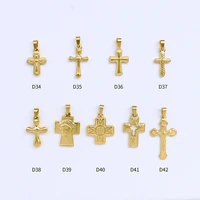 yaonuan hot sale vintage cross double sided gold plated pendant unisex titanium steel fashion jewelry accessories party 2021 new