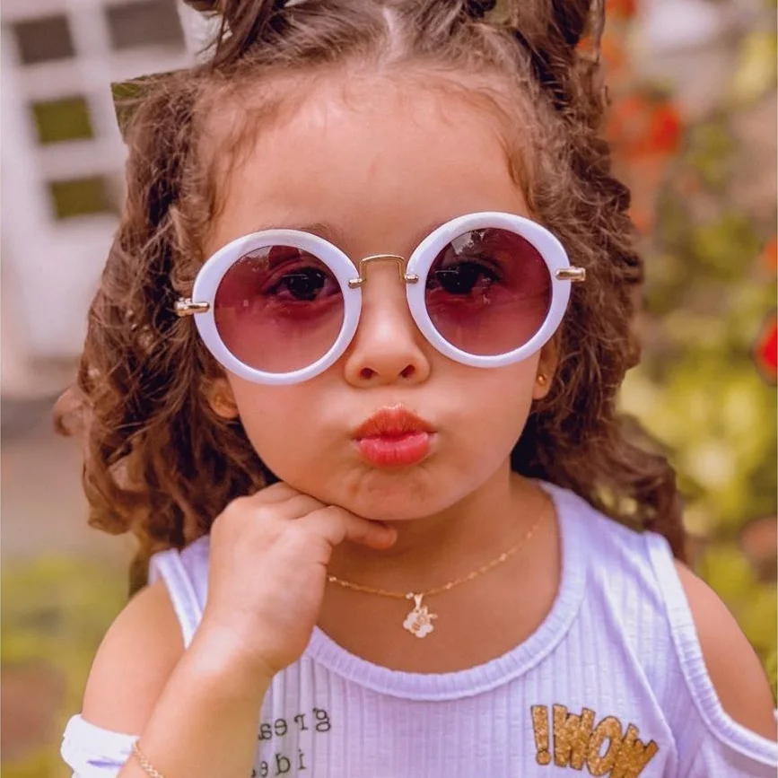 

Children Round Lens Metal Frame Sunglasses Boys Girls UV400 Kids Toddler Sun Glasses Eyewear Shades Goggles