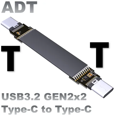 

ADT-Link USB 3,2 Type C к Type C удлинитель щит FPV FPC плоский USB C кабель 3A 20 Гбит/с Gen2 x 2 EMI Экранирование 15 см