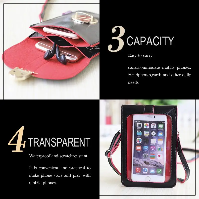 

Women Touch Screen Mobile Phone Bag Crossbody Shoulder HandBag ID Credit Card Cases for iPhone 12 11 Pro Max 8 7 6 X Samsung S20