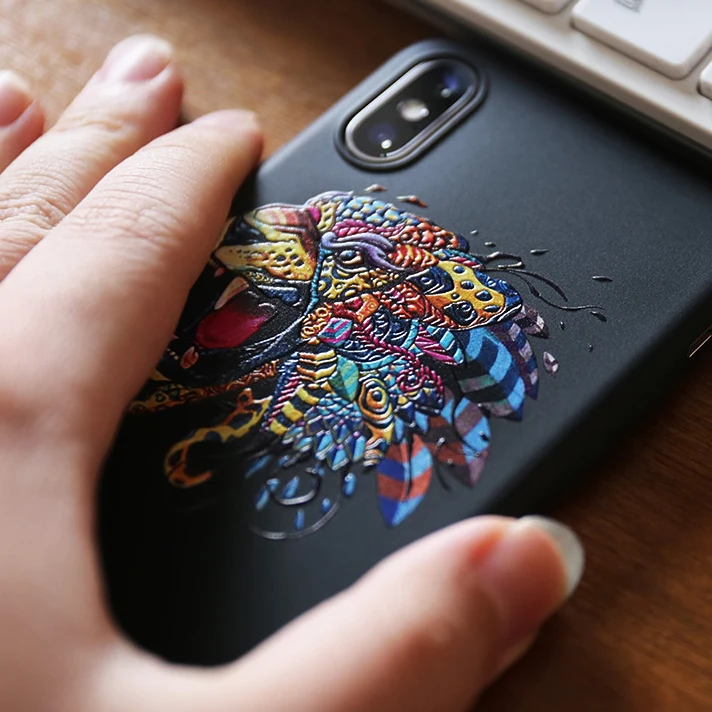 Чехол для iPhone 12 11 Pro Max Mini XS XR X 8 7 Plus SE 2020 рельефный 3D чехол с тигром карпом матовый