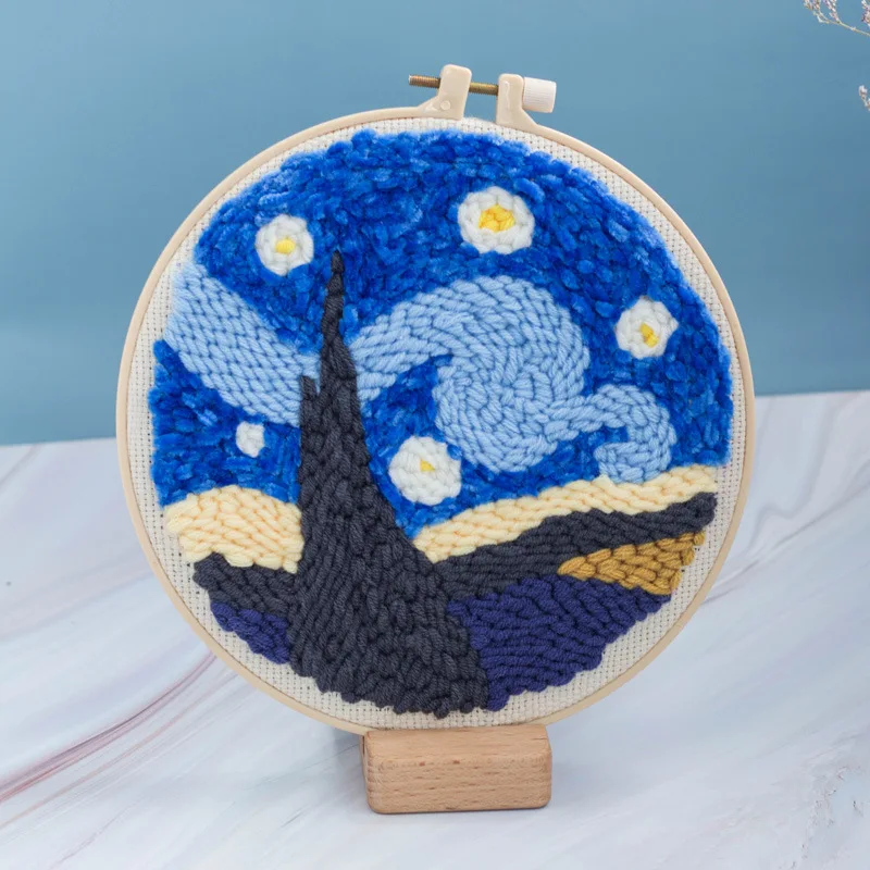 Пейзаж легко пробить иглы Вышивка Набор для начинающих с обручем вышивка