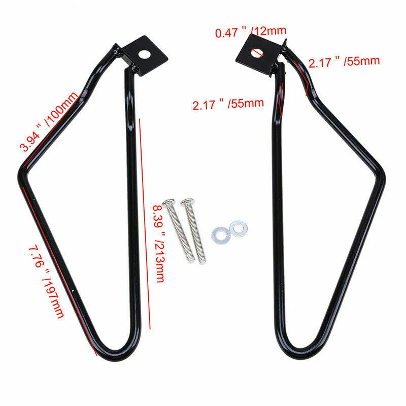 2Pcs Motorcycle Black Saddle Bag Support Rod Mounting Bracket for Harley Sportster Xl 883 1200Travel | Автомобили и мотоциклы