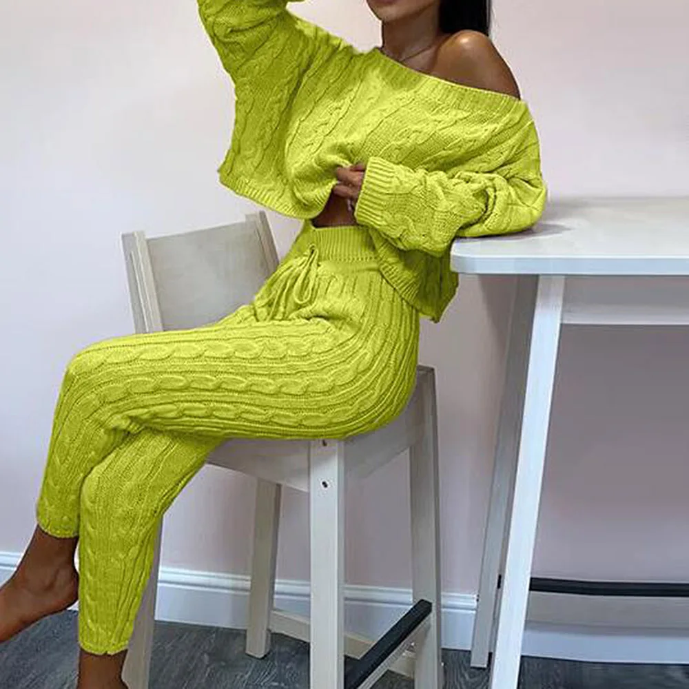 2020 autumn and winter new net red suit round neck woolen trousers long  sleeve suit sweater - купить по выгодной цене | AliExpress