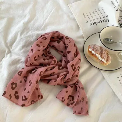 leopard pink Модный детский шарф с принтом короны, весенний хлопковый шейный платок для маленьких мальчиков и девочек, милая теплая шаль, шарфы хиджабы - Цвет: leopard pink