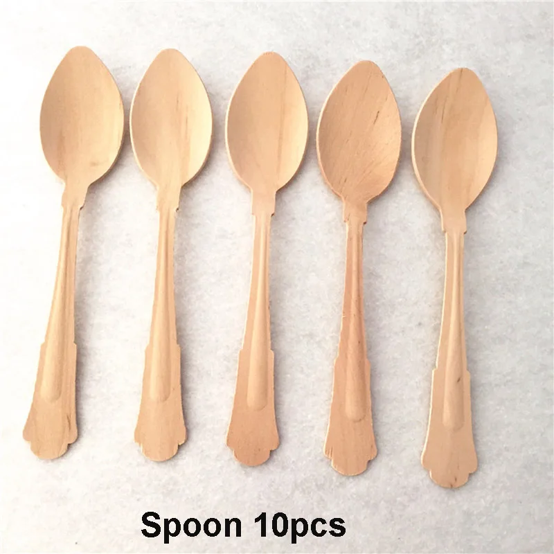Spoon 10pcs Розовое золото, одноразовая посуда для вечеринки, Чашка Шампанского, соломинки, 1-й день рождения, Свадебная вечеринка, Декор, Детские принадлежности для душа - Цвет: Spoon 10pcs