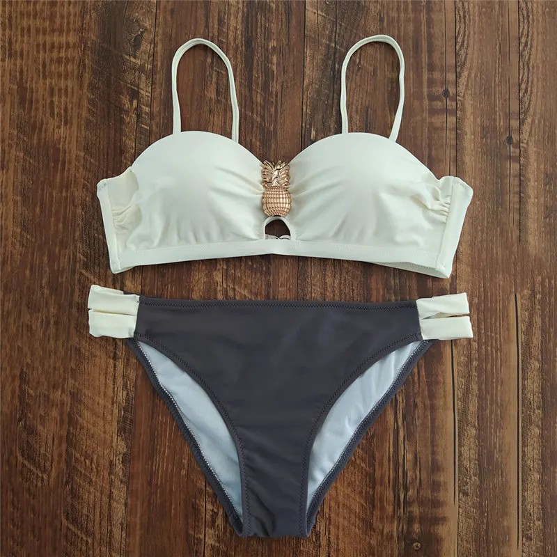 Сексуальное бикини Для женщин Плавание комплект купальника-бикини с пуш одежда