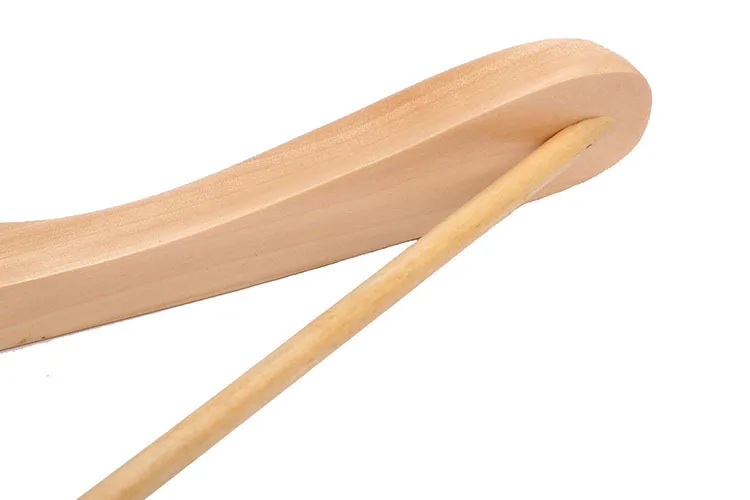 

Extra Wide Rounded Shoulders Wood Coat Hanger with Rib Bar Suit Hanger and Polished Chrome Hook, Natural Finish (4 Pieces/ Lot)