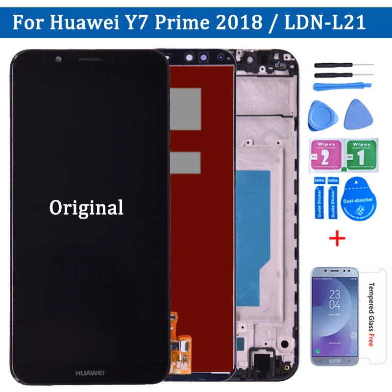 

Новый Полный ЖК-дисплей ML1 с сенсорным экраном и дигитайзером в сборе со стеклянной рамкой для Huawei Y7 Prime 2018 LDN-LX1/LDN-LX2