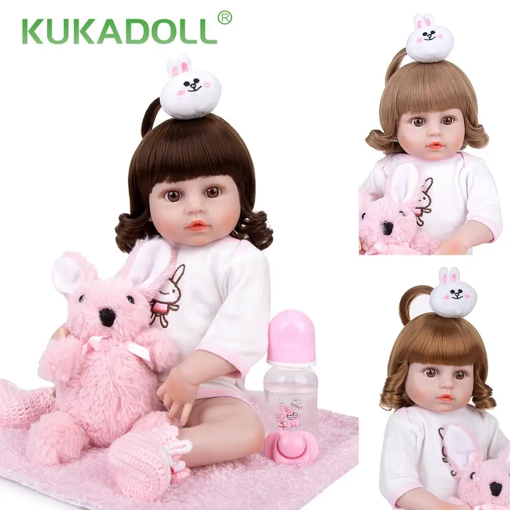 

Кукла KUKADOLL, 19 дюймов, полностью силикон, боди, новорожденная девочка, 2020, модное платье, кукла, больше стилей, цвет волос для детей, подарок, де...