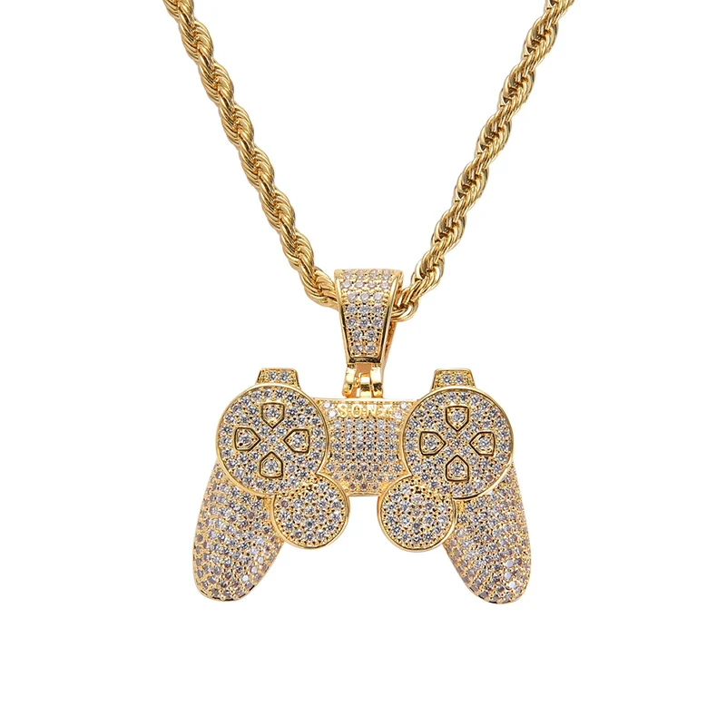 Ожерелье мужское в стиле хип-хоп с фианитами класса ААА | Украшения и аксессуары