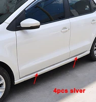4pcs for polo 2011 2018 door side bar body collision avoidance decorative strip stainless steel